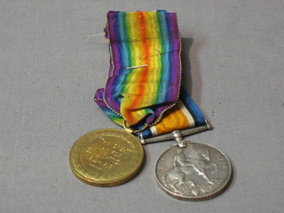 A pair of medals comprising British War medal and Victory medal to 02200 Pte. J G Hoskin Army Service Corps