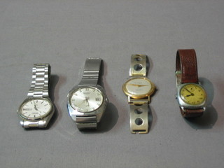 2 gentleman's Seiko wristwatches contained in stainless steel cases, a Citizen Homer wristwatch in a gold plated case and 1 other wristwatch