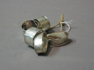 6 Eastern silver napkin rings, 4 ozs