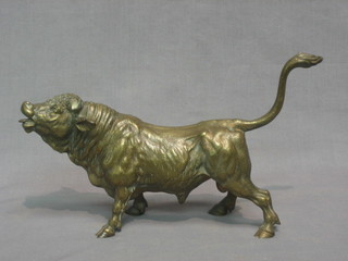 A gilt bronze figure of a bull 10"