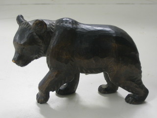 A carved Austrian figure of a walking bear 4"