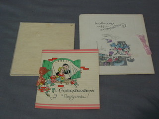 5 various 1930's wedding congratulation cards