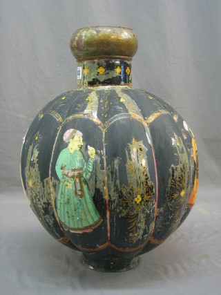 A large Eastern pressed metal vase 18"