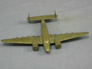 A WWII brass aircraft recognition model of an American Hudson aircraft