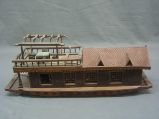 An Eastern model of a boat, 18"