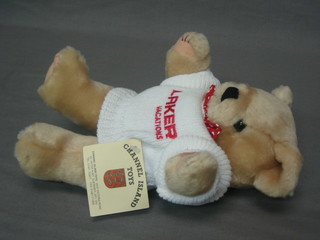 A Channel Islands Laker Vacations teddybear with articulated limbs 9"