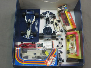 A Bburago model racing car and a small collection of other model racing cars by Corgi, Polistil, Mattel etc