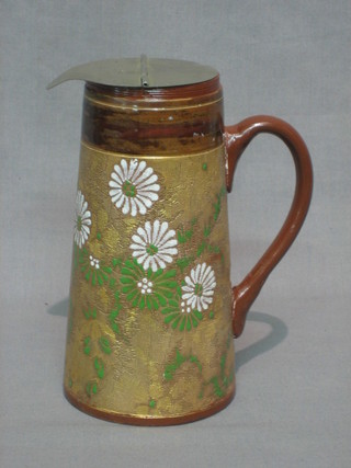 A Doulton & Slater salt glazed milk jug 7" (handle f and r)