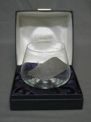 A Caithness engraved glass bowl to commemorate the 1981 marriage of Prince Charles 5"