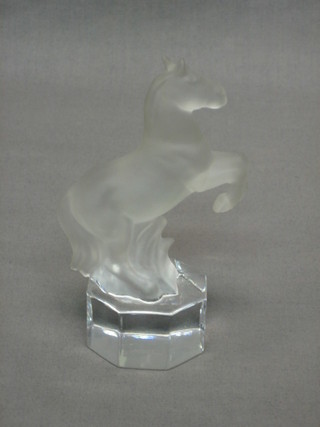 A Goebal glass figure of a rearing horse 5"