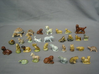 Various Wade figures of tortoises and 30 various Wade Whimsies