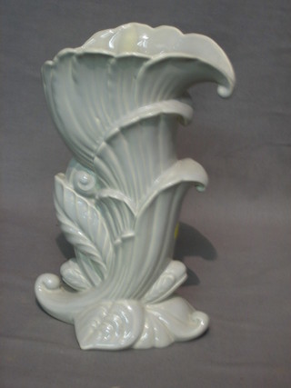 A Beswick cornucopia shaped vase, the base marked 1295 Beswick, 12"