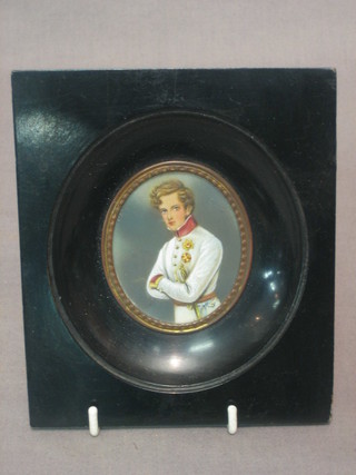 A portrait miniature on ivory "Continental Soldier" 2" oval