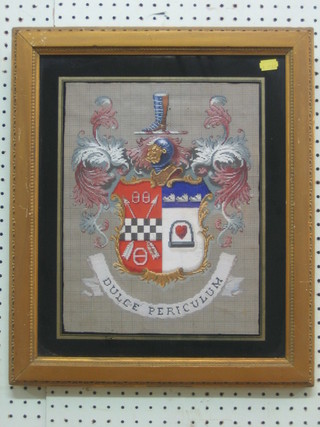 A painted armorial coat of arms 13" x 11"