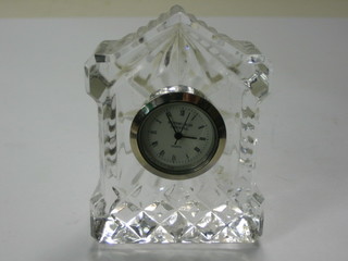 An Edinburgh crystal miniature mantel clock 2"