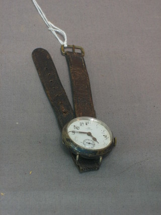 A gentleman's Omega silver cased wristwatch 
