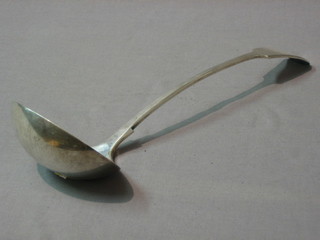 A silver plated Old English pattern soup ladle