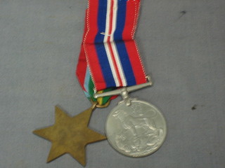 A pair of medals Pacific Star and British War medal