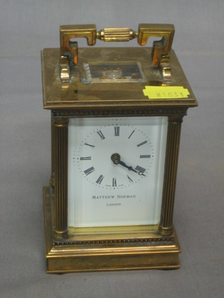 A 20th Century carriage clock by Matthew Norman of London