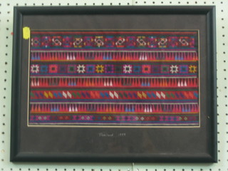 A Taiwanese stitch work sampler 8" x 14"
