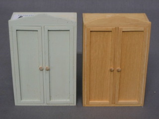 2 dolls house double wardrobes 3"