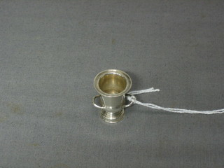 A dolls house hallmarked silver twin handled wine cooler