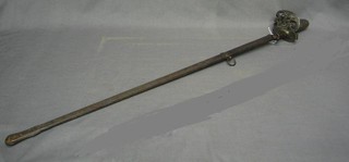 A Victorian Light Infantry officer's sword and scabbard