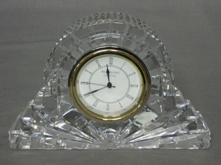 A Waterford glass mantel clock 7" contained in an arched case