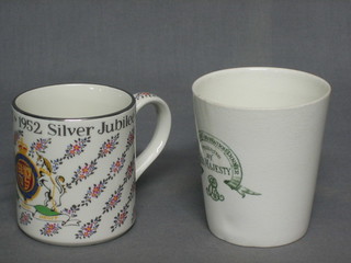 A Royal Doulton Edward VII Coronation beaker, a Shelley George V Coronation mug and 14 other items of commemorative ware