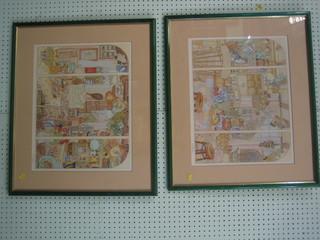 Colin Rawlings, pair of limited edition coloured prints "Kitchen Interior Scenes" 14" x 19"