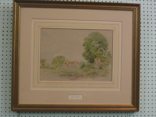 Leson Rowbotham, watercolour drawing "At Steyning" 10" x 18" signed and dated 1950