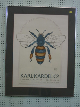 A coloured poster for Karl Kardel & Co Builders, Painters and Decorators 23" x 18"