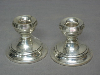A pair of silver stub candlesticks Birmingham 1911 3"