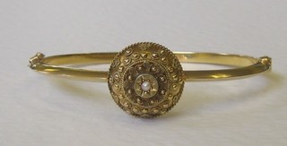 A Victorian gold bangle set demi-pearls