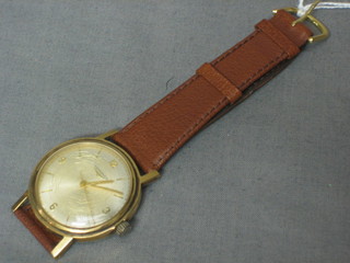 A gentleman's Longines wristwatch contained in a gold case