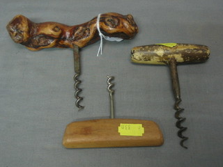 3 various corkscrews