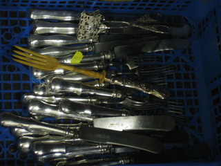 A quantity of various Continental silver handled flatware