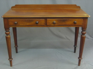 A Victorian mahogany side table fitted a drawer with raised back 41"