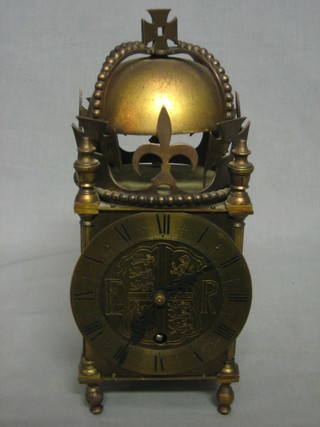 A Cavall reproduction striking lantern clock contained in a gilt metal case to commemorate the Coronation of  Edward VIII