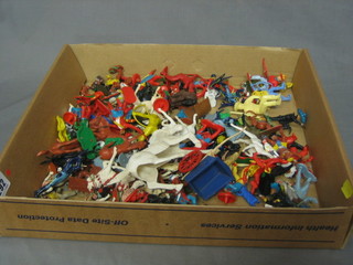 A collection of various plastic figures