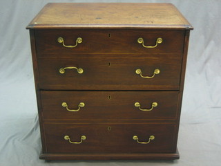 A Georgian mahogany chest commode with hinged lid 25"