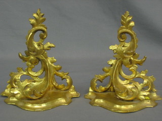 A pair of carved gilt plaster wall brackets 8"