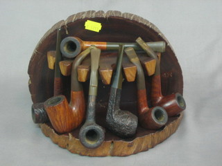 A pipe rack and a collection of pipes