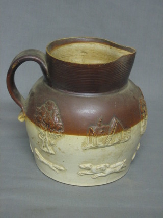 A 19th Century Harvestware jug 7" (cracked)
