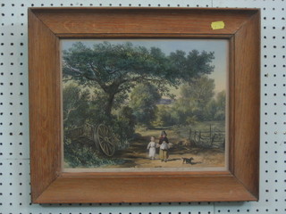 After J E Millais, a coloured print "The Woodland Glade" signed to the margin 9" x 12" contained in an oak frame