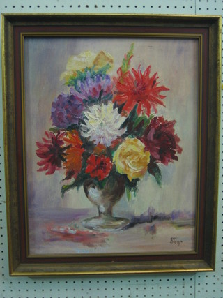 Steyn, oil on canvas "Vase of Flowers" 19" x 15"