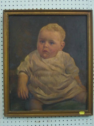 Oil on board "Portrait of a Baby" 17" x 14"