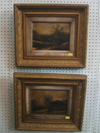 A pair of 19th Century oil paintings on board "Rural Scenes, Surrey and Kent" (1 with slight paint loss) 6" x 8"