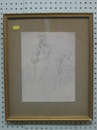 A monochrome print "Naked Gentleman" 10" x 8"