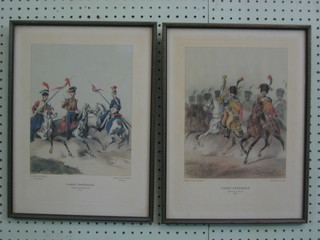 A pair of 19th Century coloured prints "French Cavalry" 10" x 8"
